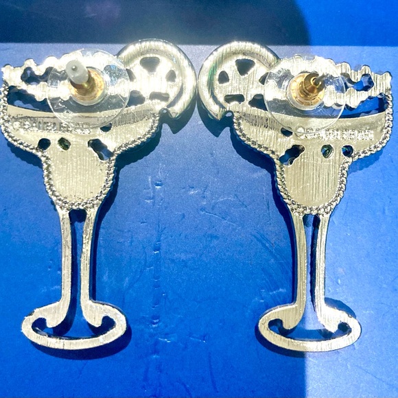 Baublebar Margarita Drink Earrings Lime Glass Rhinestone Crystals Opal Jewelry - Picture 3 of 3